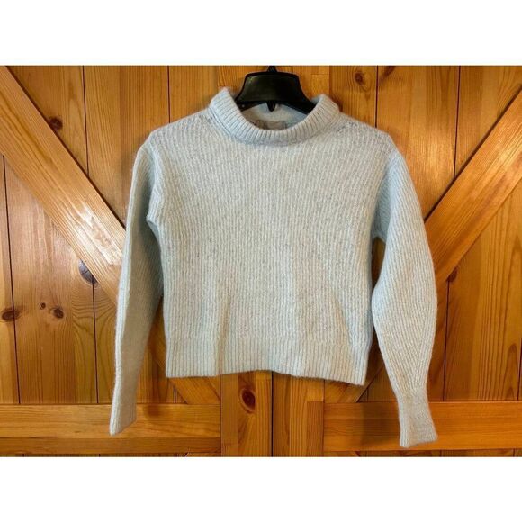 Everlane Alpaca Wool Blend Mint Pullover Cropped Sweater Size Small READ (87 - Picture 1 of 7